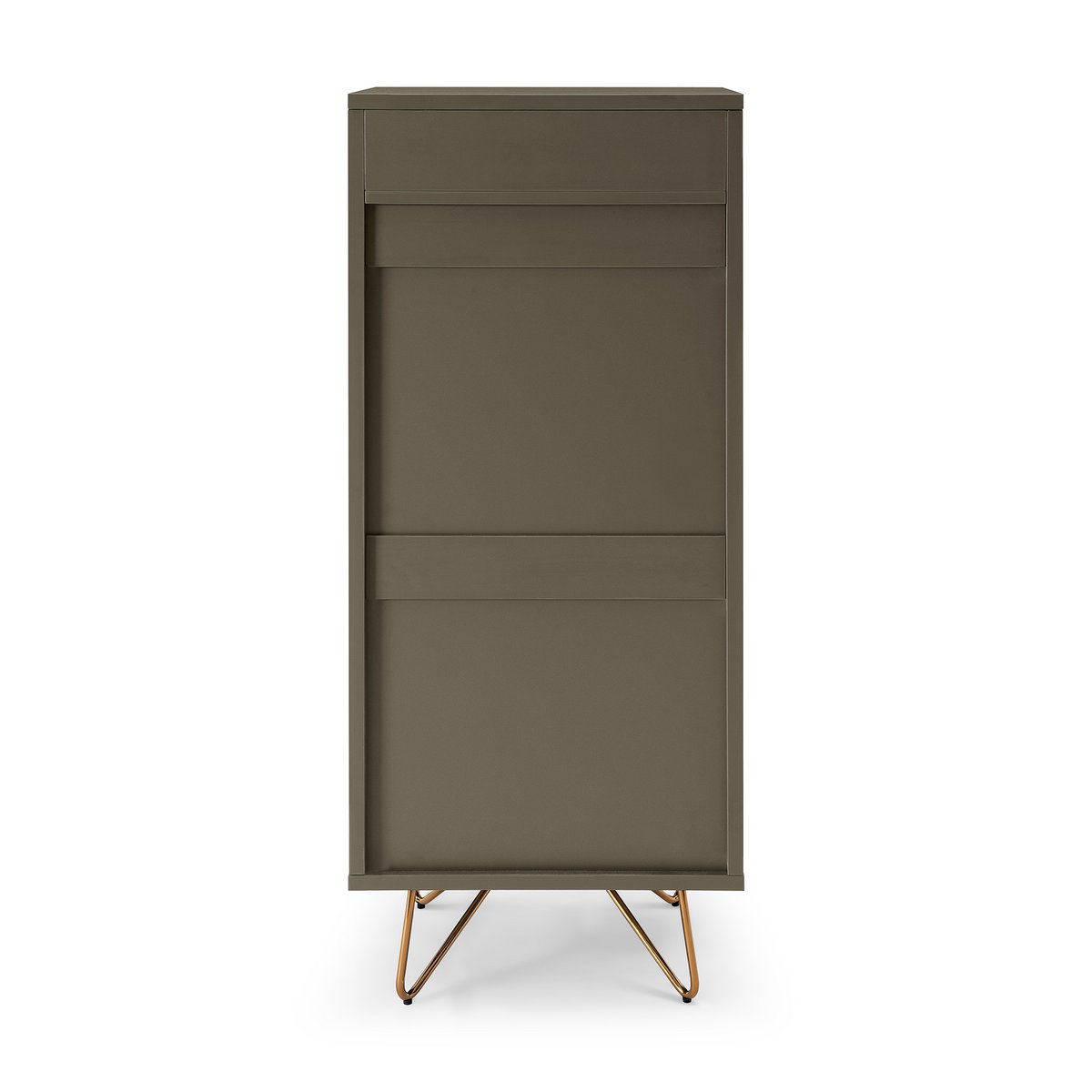 Hochkommode grau mit Spiegelklappe, 40 × 45 × 110 cm | VIA X SELECTION