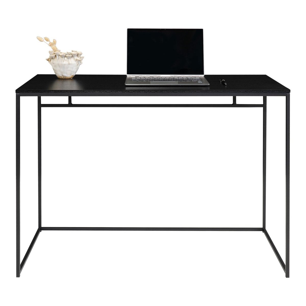Schreibtisch schwarz mit Glasplatte, 100 × 45 cm | VIA X SELECTION
