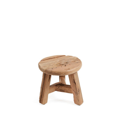Hocker aus recyceltem Teakholz natur klein | VIA X SELECTION