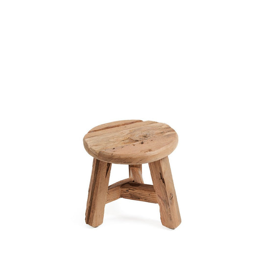 Hocker aus recyceltem Teakholz natur klein | VIA X SELECTION