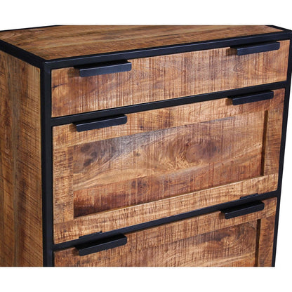 Schuhschrank aus Mangoholz mit Schublade, 40 × 80 × 96 cm | VIA X SELECTION