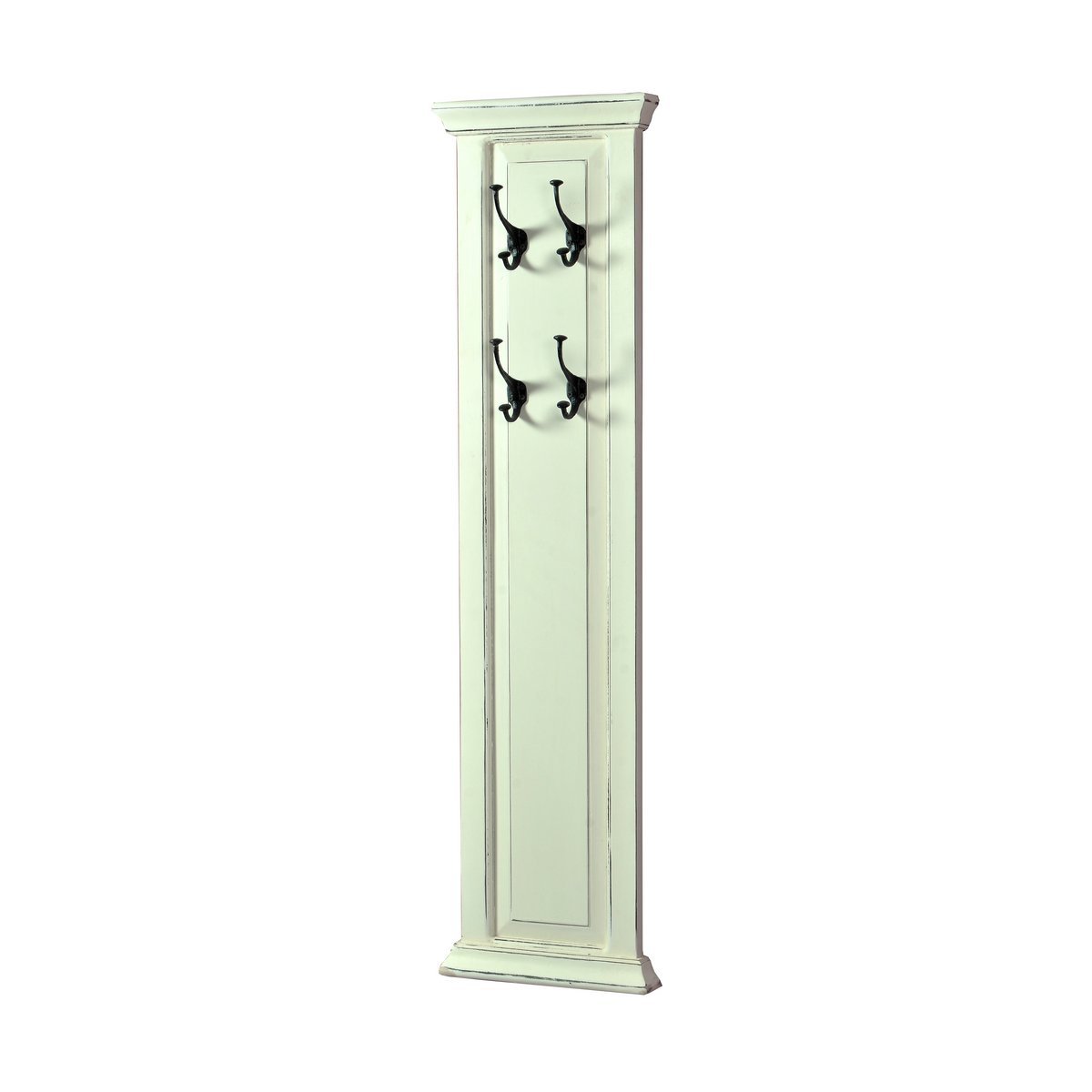 Wandgarderobe weiß mit 8 Haken, 38 × 8 × 110 cm | VIA X SELECTION