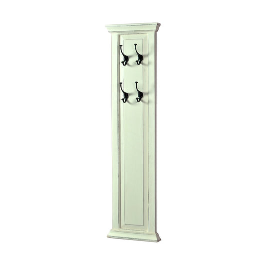 Wandgarderobe weiß mit 8 Haken, 38 × 8 × 110 cm | VIA X SELECTION