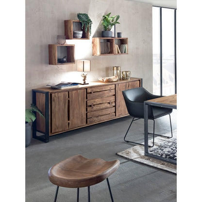 Barhocker aus Akazienholz und Metall | VIA X SELECTION