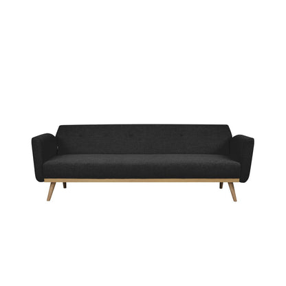 Schlafsofa in schwarzem Feinstrukturstoff mit Holzgestell | VIA X SELECTION