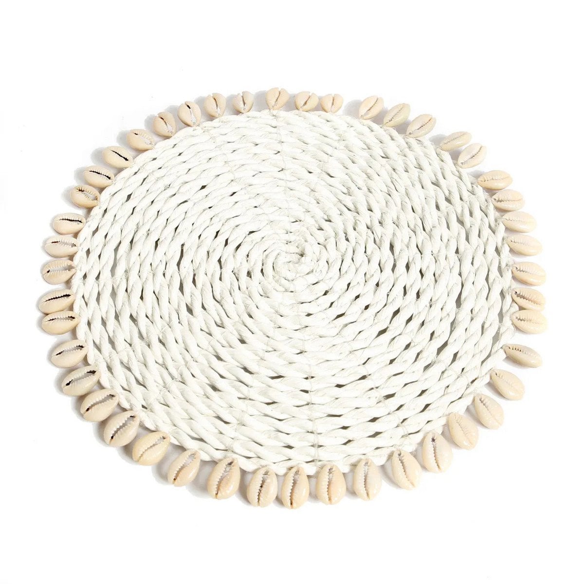 Seegras-Untersetzer mit Kaurimuscheln, Ø 23 cm | VIA X SELECTION