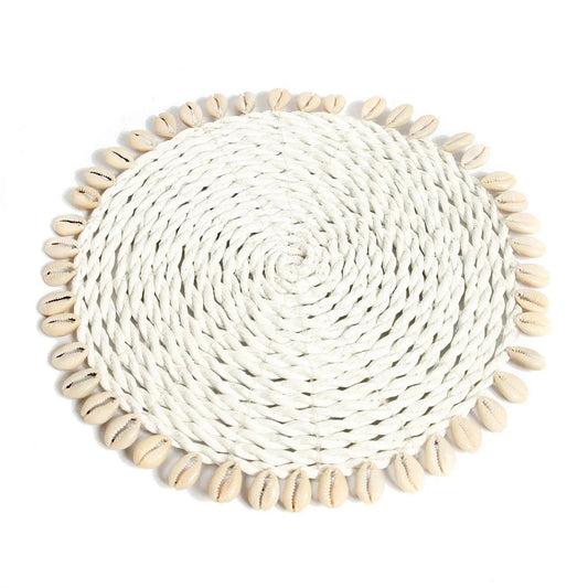 Seegras-Untersetzer mit Kaurimuscheln, Ø 23 cm | VIA X SELECTION