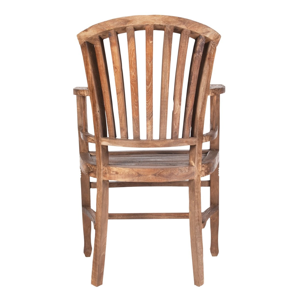Armlehnstuhl aus recyceltem Teakholz mit Lederbespannung | VIA X SELECTION