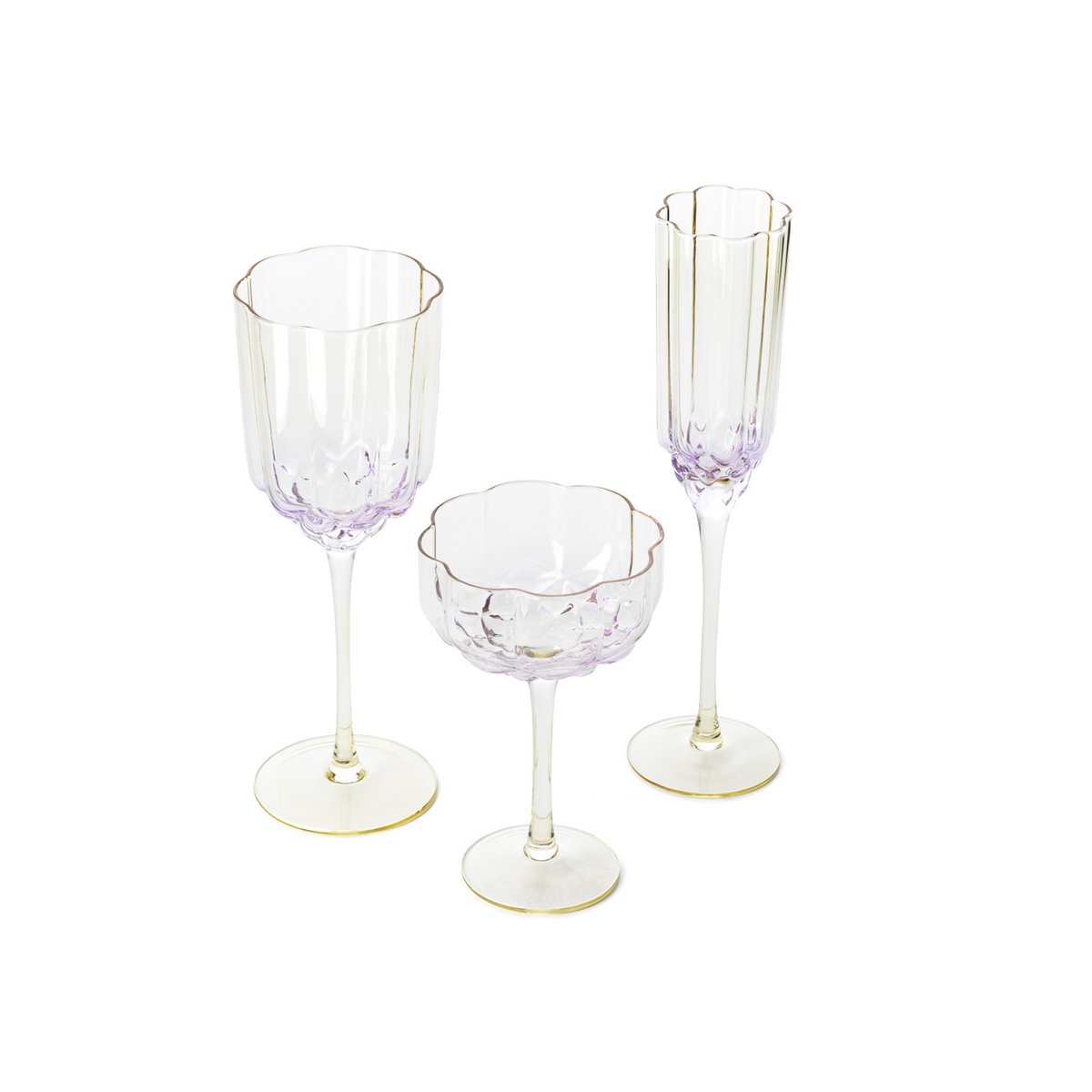Sektflöte aus rosafarbenem Recyclingglas 26,5 cm | VIA X SELECTION
