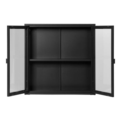 Hängender Vitrinenschrank schwarz, 80 × 18 × 80 cm | VIA X SELECTION