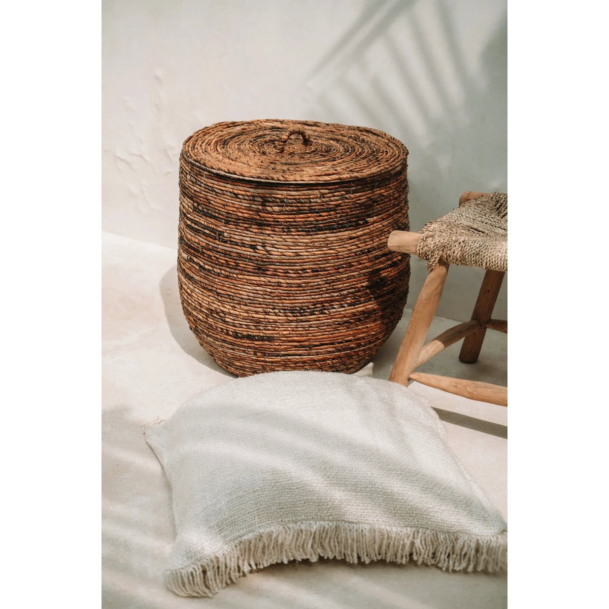 Großer Kissenbezug aus Baumwolle in Creme, 60 × 60 cm | VIA X SELECTION
