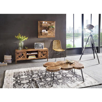 Esszimmerstuhl aus Rattan mit schwarzem Metallgestell im 2er-Set | VIA X SELECTION