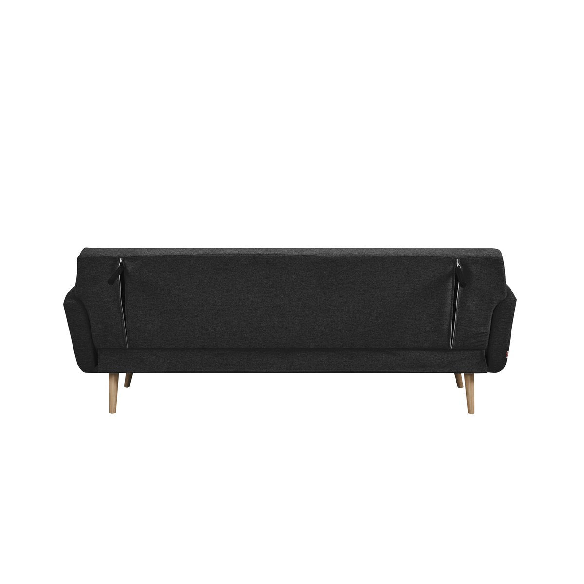 Schlafsofa in schwarzem Feinstrukturstoff mit Holzgestell | VIA X SELECTION