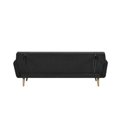Schlafsofa in schwarzem Feinstrukturstoff mit Holzgestell | VIA X SELECTION