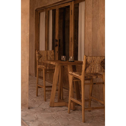 Bartisch recyceltes Teakholz quadratisch, 70 × 70 × 100 cm | VIA X SELECTION