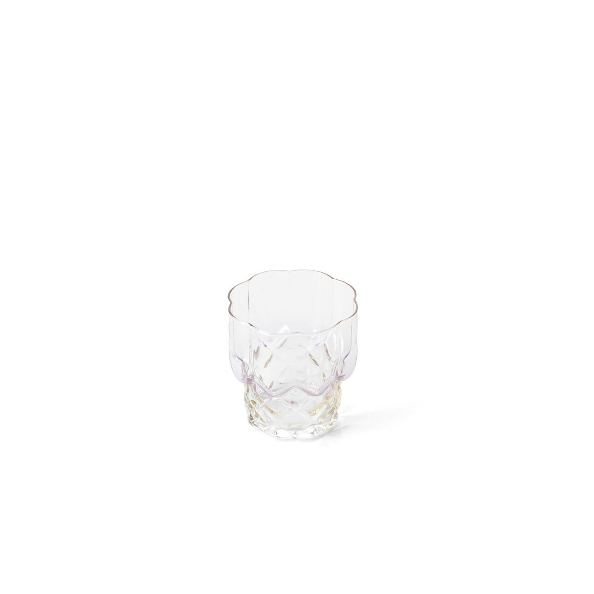 Niedriges Trinkglas aus rosafarbenem Recyclingglas 6 cm | VIA X SELECTION