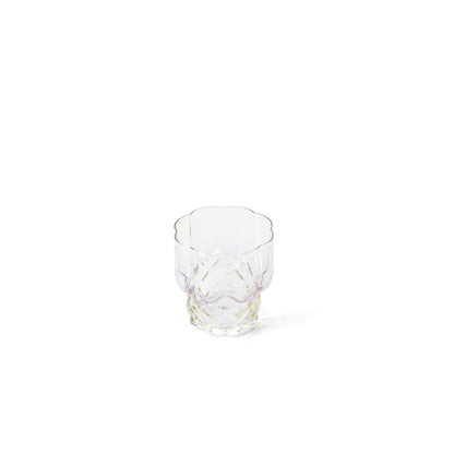 Niedriges Trinkglas aus rosafarbenem Recyclingglas 6 cm | VIA X SELECTION