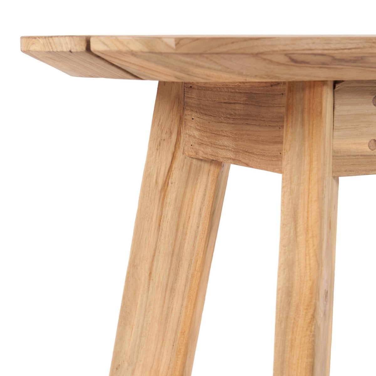 Outdoor-Sitzbank aus recyceltem Teakholz natur mit runder Form | VIA X SELECTION