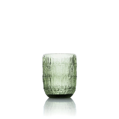 Wasserglas aus grünem Rippglas 10 cm | VIA X SELECTION