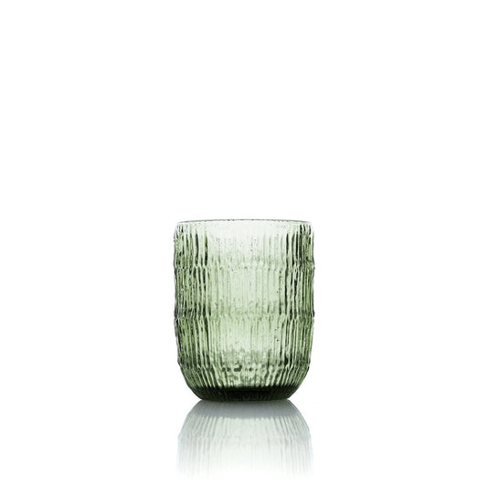 Wasserglas aus grünem Rippglas 10 cm | VIA X SELECTION