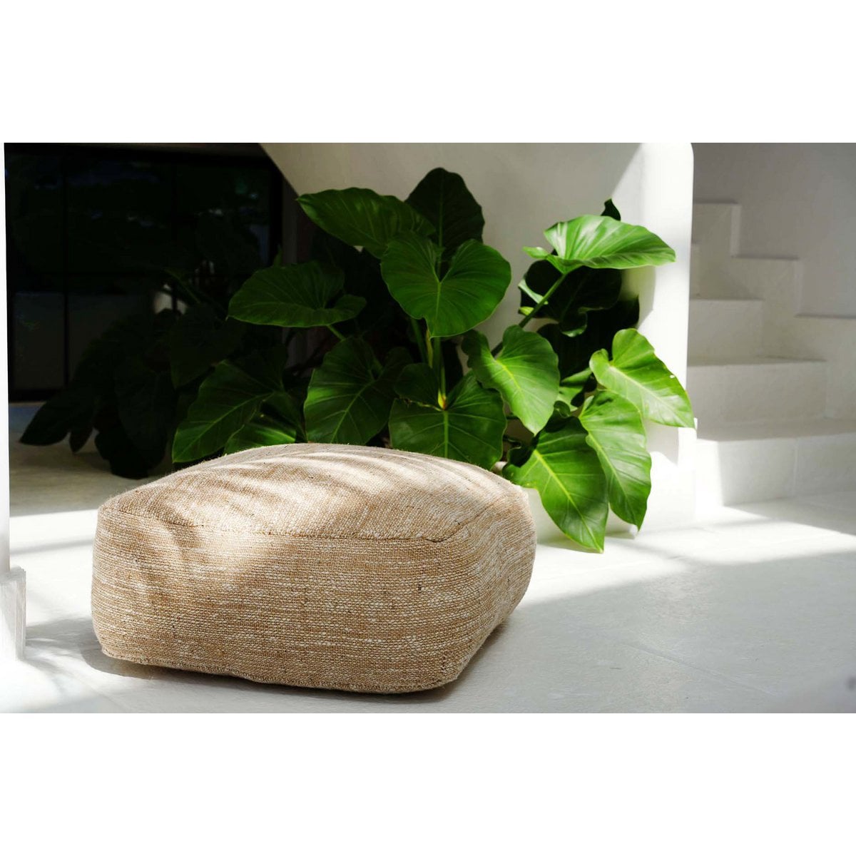 Beiger Baumwoll-Pouf | VIA X SELECTION