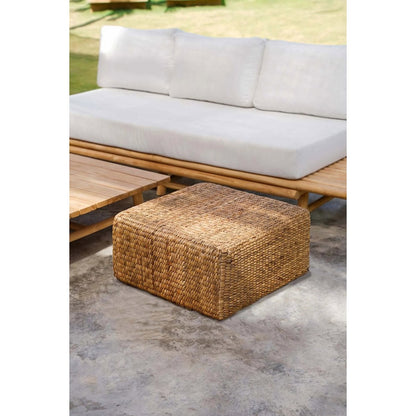 Quadratischer Pouf aus Wasserhyazinthe in Natur | VIA X SELECTION