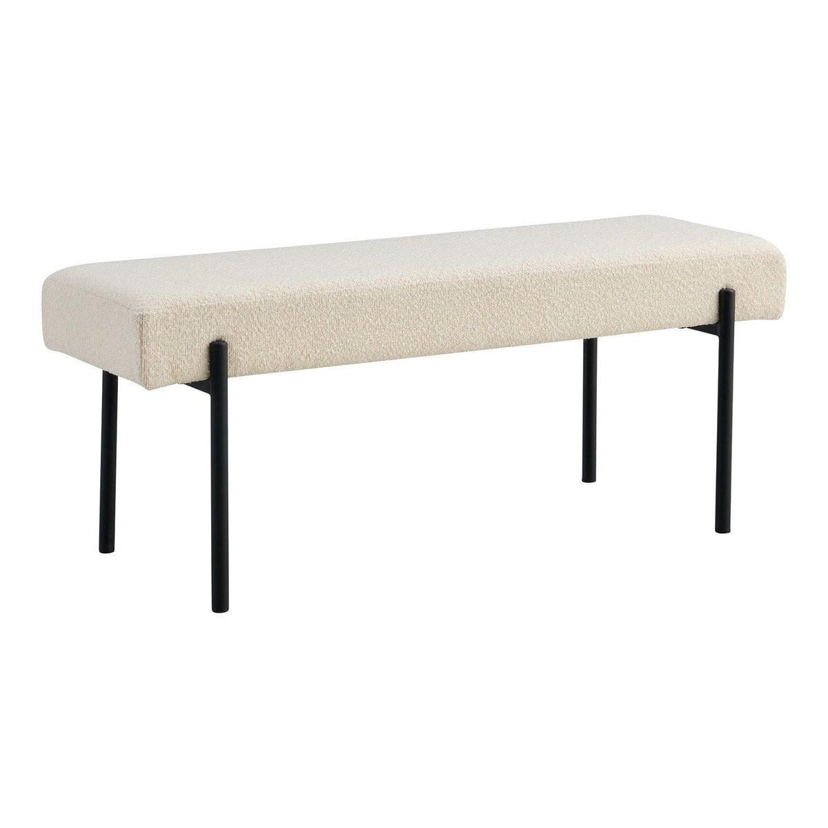 Sitzbank aus Bouclé weiß 100 cm | VIA X SELECTION