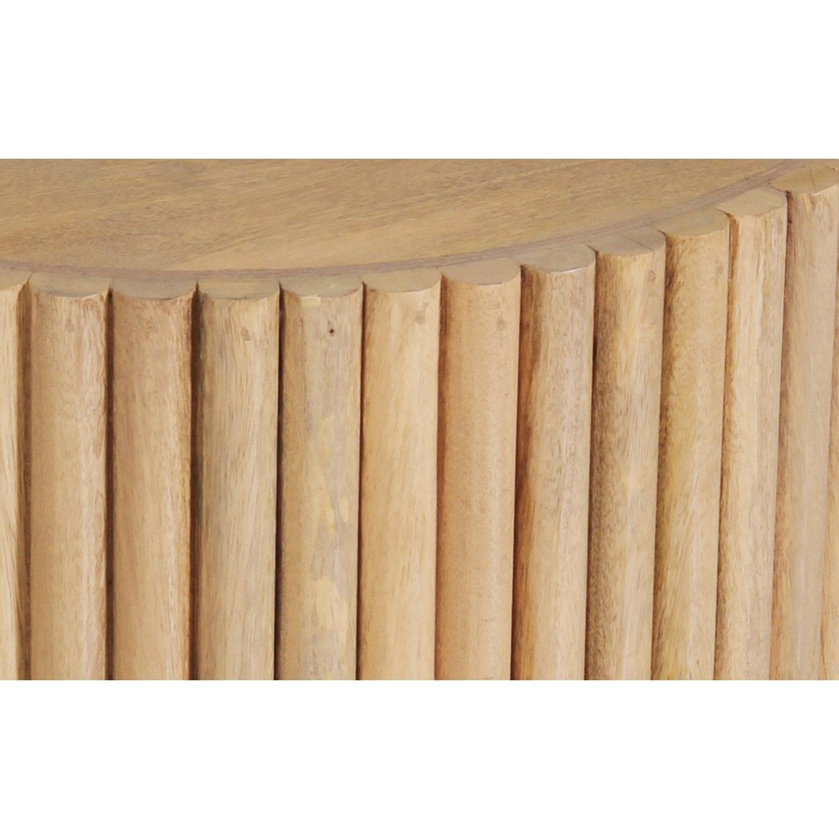 TOM TAILOR Home runder Couchtisch aus Mangoholz mit geripptem Fuß, Ø, 55 × 34 cm | VIA X SELECTION
