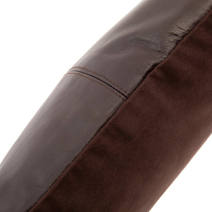 Kissenbezug aus Leder in Schokobraun, 40 × 40 cm | VIA X SELECTION