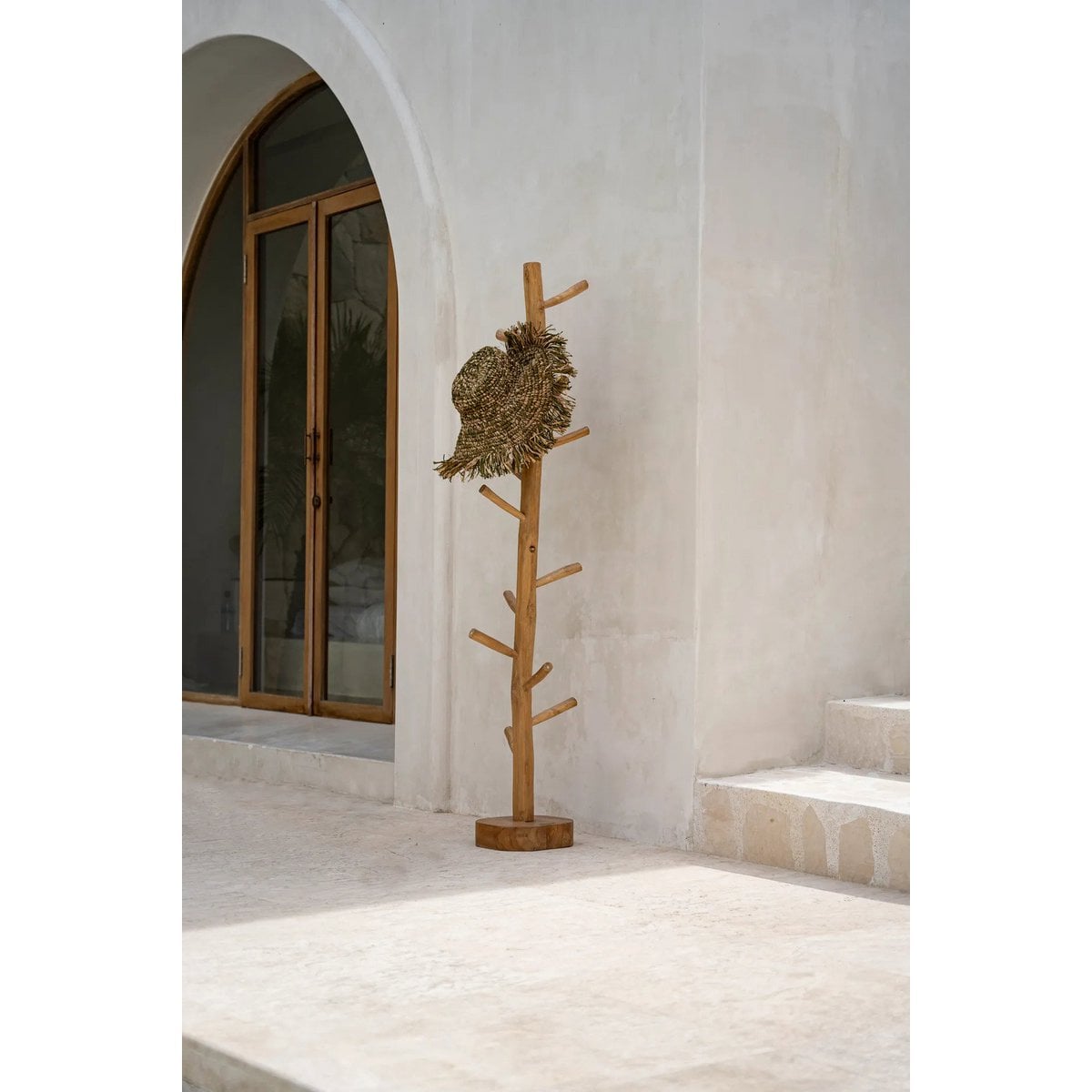 Garderobenständer aus Holz natur, 25 × 25 × 160 cm | VIA X SELECTION