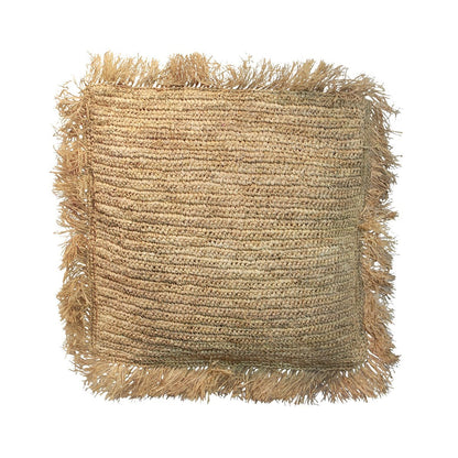 Großer Kissenbezug aus Raffia in Naturton, 60 × 60 cm | VIA X SELECTION