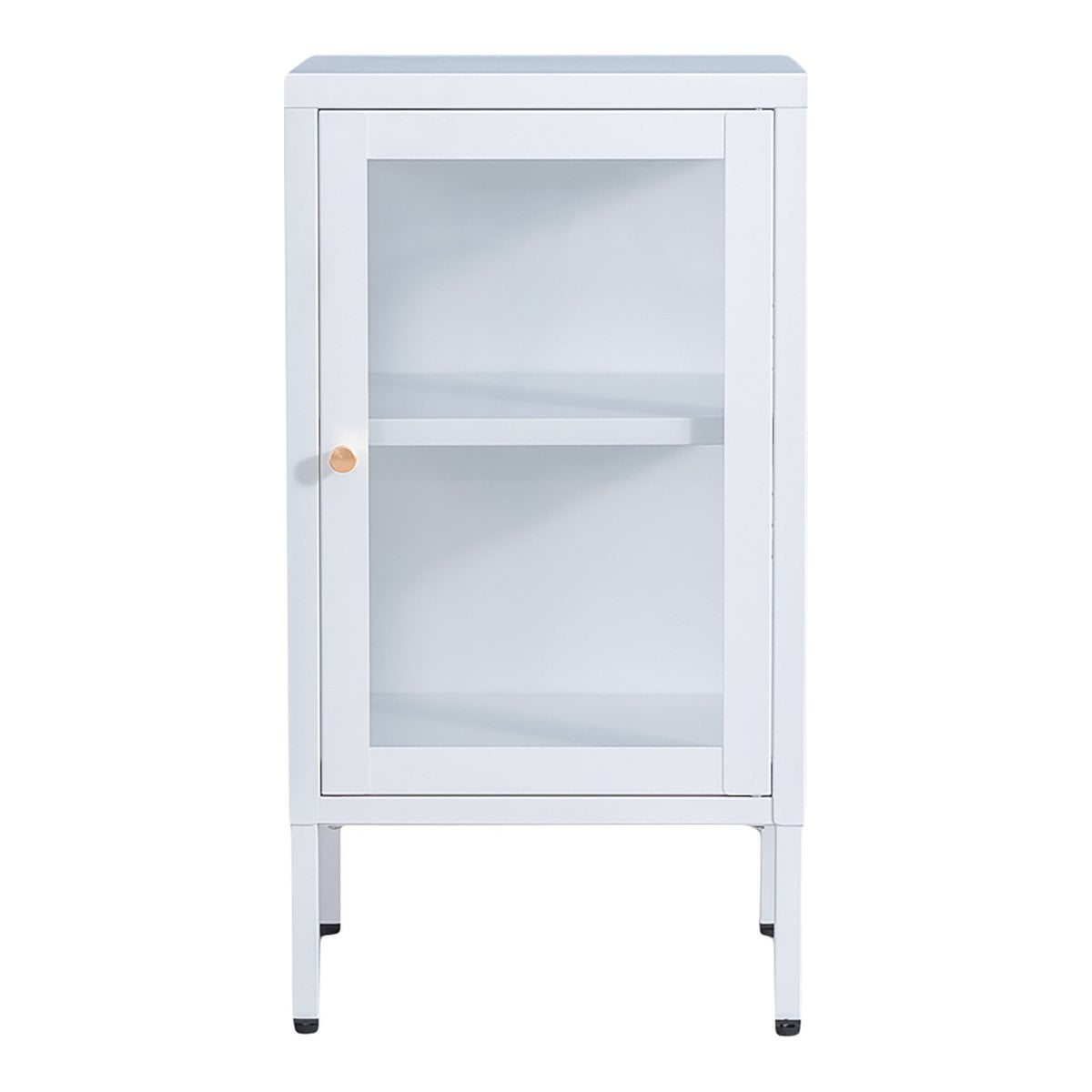 Vitrine aus weißem Stahl und Glas, 38 × 35 × 70 cm | VIA X SELECTION
