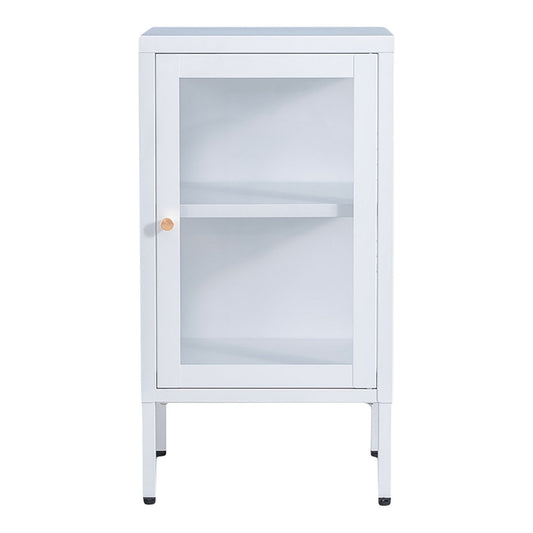 Vitrine aus weißem Stahl und Glas, 38 × 35 × 70 cm | VIA X SELECTION