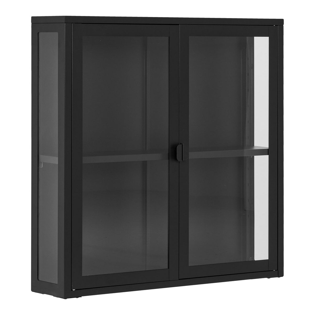 Hängender Vitrinenschrank schwarz, 80 × 18 × 80 cm | VIA X SELECTION