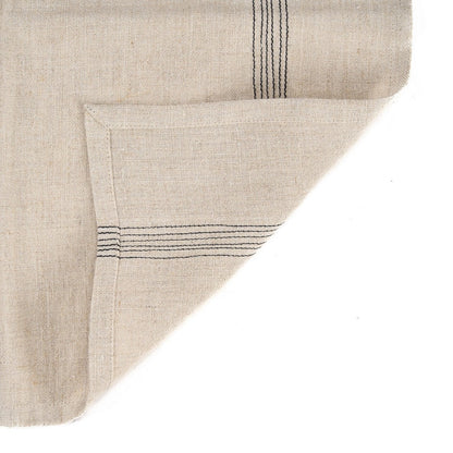 Leinenserviette in Natur und Schwarz, 45 × 45 cm | VIA X SELECTION