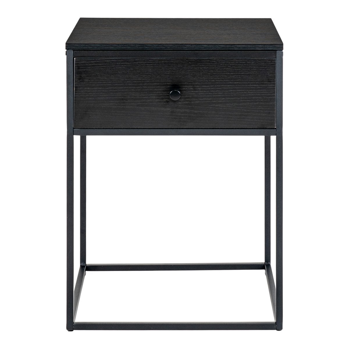 Nachttisch schwarz mit Schublade, 40 × 40 × 55 cm | VIA X SELECTION