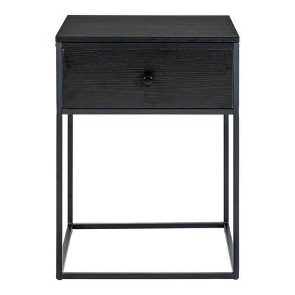 Nachttisch schwarz mit Schublade, 40 × 40 × 55 cm | VIA X SELECTION