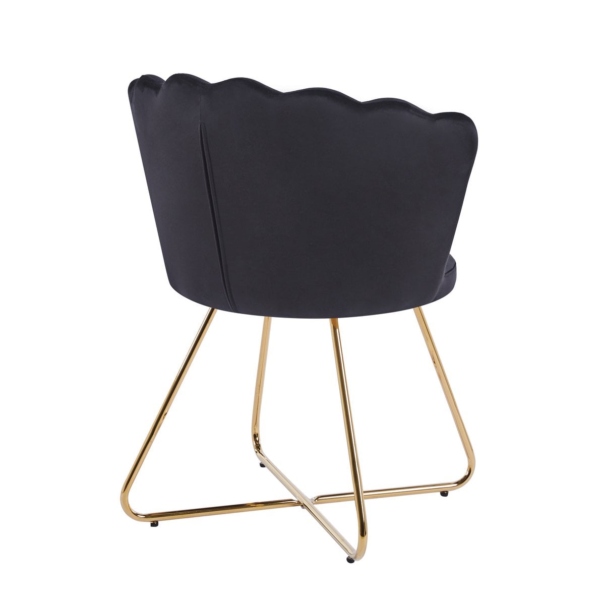 Muschelstuhl aus Samt schwarz im 2er-Set | VIA X SELECTION