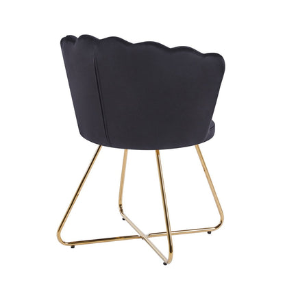 Muschelstuhl aus Samt schwarz im 2er-Set | VIA X SELECTION
