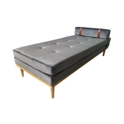 Daybed aus grauem Samt mit Nackenrolle | VIA X SELECTION