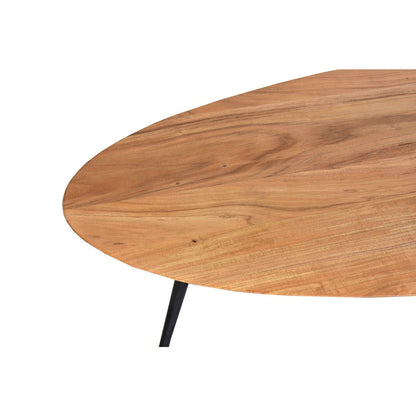 Ovaler Couchtisch aus Akazienholz und Metall, 150 × 60 × 45 cm | VIA X SELECTION