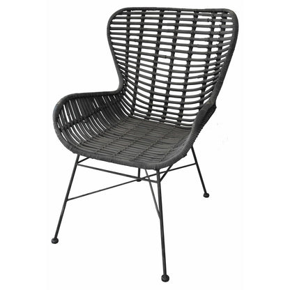 Rattansessel schwarz mit Metallgestell | VIA X SELECTION
