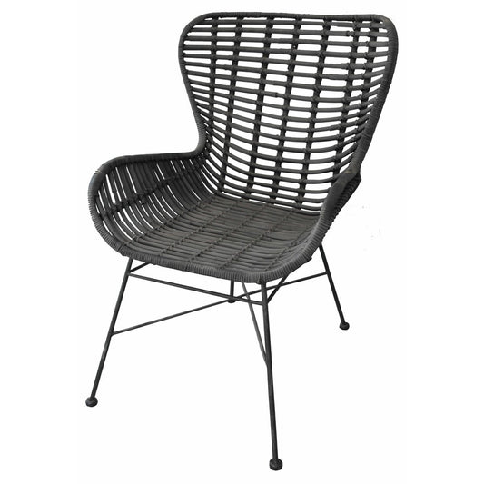 Rattansessel schwarz mit Metallgestell | VIA X SELECTION