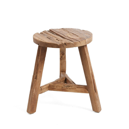 Hocker aus recyceltem Teakholz natur groß | VIA X SELECTION