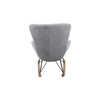 Schaukelstuhl in Teddyfell-Optik hellgrau | VIA X SELECTION