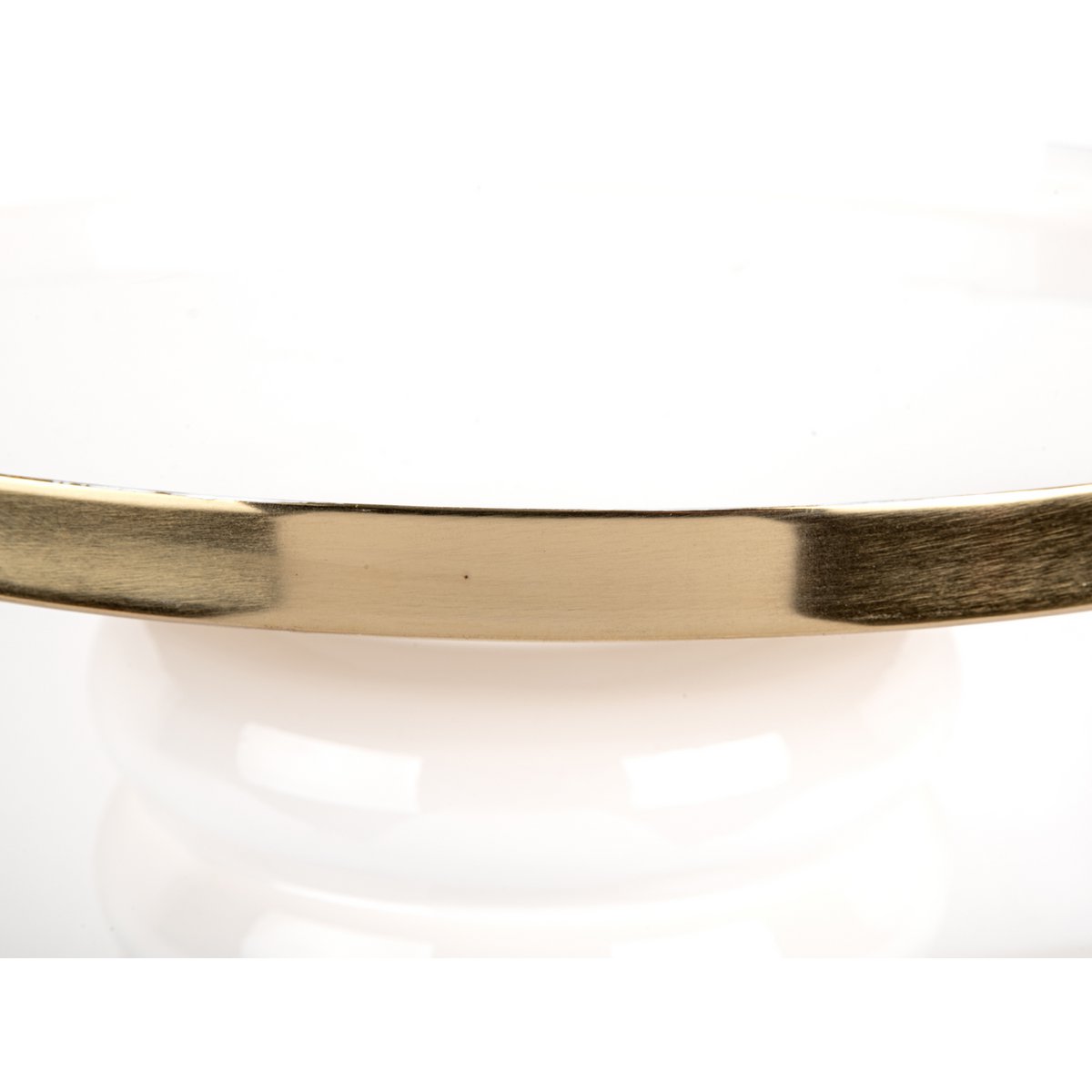 Metall-Beistelltisch glänzend cremeweiß, Ø, 41 × 41 cm | VIA X SELECTION