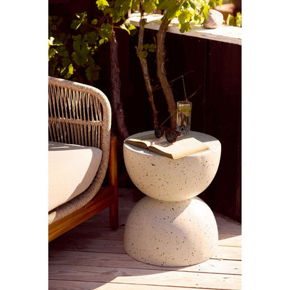 Runder Beistelltisch in Terrazzo-Optik, Ø, 40 × 45 cm | VIA X SELECTION