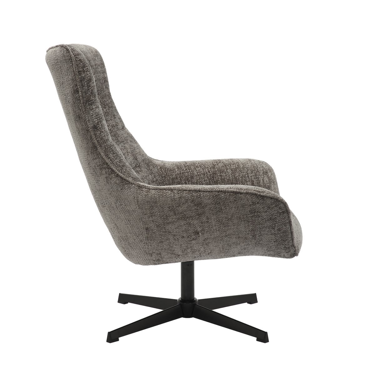 Drehsessel aus Chenille dunkelgrau | VIA X SELECTION
