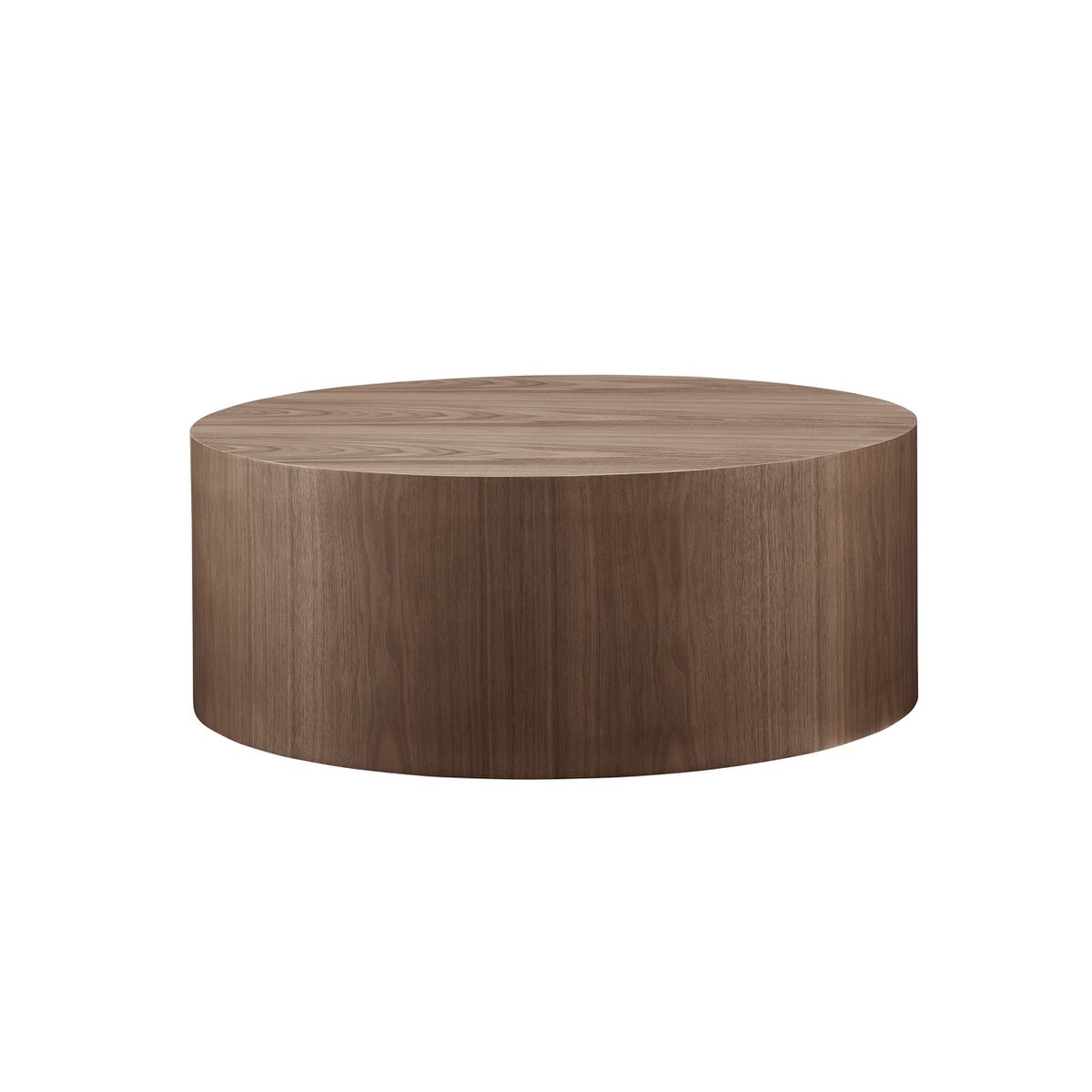 Runder Couchtisch im Walnusston, Ø, 80 × 30 cm | VIA X SELECTION