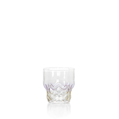 Niedriges Trinkglas aus rosafarbenem Recyclingglas 6 cm | VIA X SELECTION